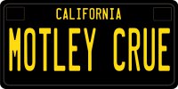 Motley Crue California Photo License Plate