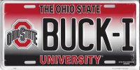Ohio State BUCK-I Metal License Plate