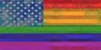 U.S. Flag Rainbow Gay Pride Photo License Plate