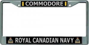 Royal Canadian Navy Commodore Chrome License Plate Frame