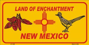 New Mexico State Land of Enchantment License Plate
