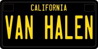 Van Halen California Photo License Plate