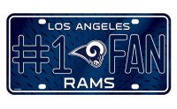 Los Angeles Rams #1 Fan Metal License Plate