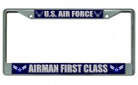 U.S. Air Force Airman First Class Photo License Plate Frame
