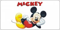 Mickey Mouse On White Photo License Plate