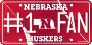 Nebraska Huskers #1 Fan Metal License Plate