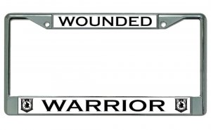 Wounded Warrior Chrome License Plate Frame