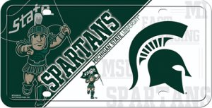 Michigan State Spartans Metal License Plate