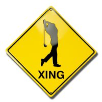 Golfer Xing Metal Parking Sign