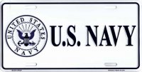 U.S. Navy Metal License Plate