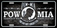 POW MIA Metal License Plate