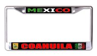 Mexico Coahuila Chrome License Plate Frame