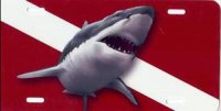 Jaws Dive Flag License Plate