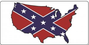 Confederate Flag On United States Photo License Plate