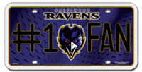 Baltimore Ravens #1 Fan License Plate