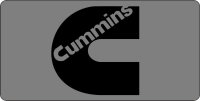 Cummins Logo On Grey Photo License Plate