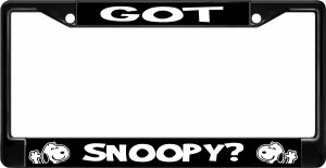 Got Snoopy Black License Plate Frame