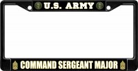 U.S. Army Command Sergeant Major Black License Plate Frame