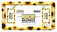 Bold Graphics Sunflowers Plastic License Plate Frame