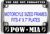 POW*MIA Motorcycle License Plate Frame (Metal)