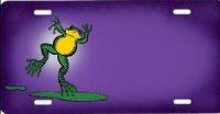 Frog Purple Offset Airbrush License Plate