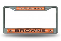 Cleveland Browns Glitter Chrome License Plate Frame