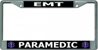 EMT Paramedic Chrome License Plate Frame