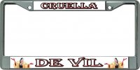 Cruella De Vil Chrome License Plate Frame