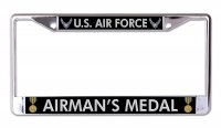 U.S. Air Force Airman's Medal Chrome License Plate Frame