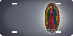 Offset Lady Of Guadalupe License Plate