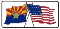 Arizona/USA Crossed Flags Photo License Plate