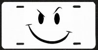 Design It Yourself Smiley Face 'Smirk' Custom License Plate