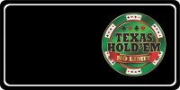 Texas Hold Em No Limit Black Offset Photo License Plate