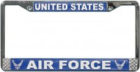 U.S. Air Force Wings Chrome License Plate Frame