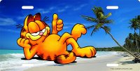 Gigantic Garfield On The Beach Photo License Plate