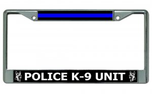 Police K-9 Unit Chrome License Plate Frame