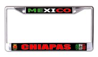 Mexico Chiapas Chrome License Plate Frame
