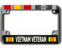 Vietnam Veteran Chrome Motorcycle License Plate Frame