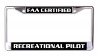 Recreational Pilot Chrome License Plate Frame