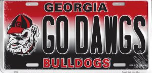 Georgia Bulldogs Go Dawgs Metal License Plate