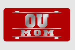 Oklahoma Sooners Mom Red Laser License Plate