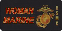 Marine Woman On Black Photo License Plate