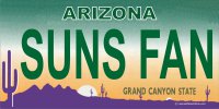 Arizona SUNS FAN Photo License Plate