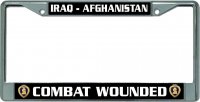 Iraq - Afghanistan Purple Heart Combat Wounded Chrome Frame