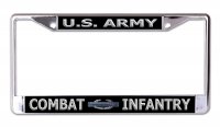 U.S. Army Combat Infantry #2 Chrome License Plate Frame