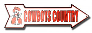 Oklahoma State Cowboys Country Metal Arrow Street Sign
