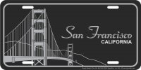 San Francisco California Black Metal License Plate