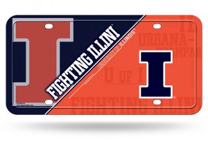 Illinois Fighting Illini Metal License Plate