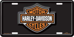 Harley-Davidson Bar and Shield Black License Plate