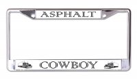 Asphalt Cowboy Chrome License Plate Frame